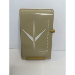 Bates List Finder Director Model Mid Century Phone Index Tan Metal Starburst MCM